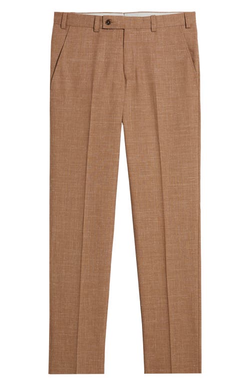 Shop Ted Baker London Jerome Soft Constructed Wool Blend Pants In Camel