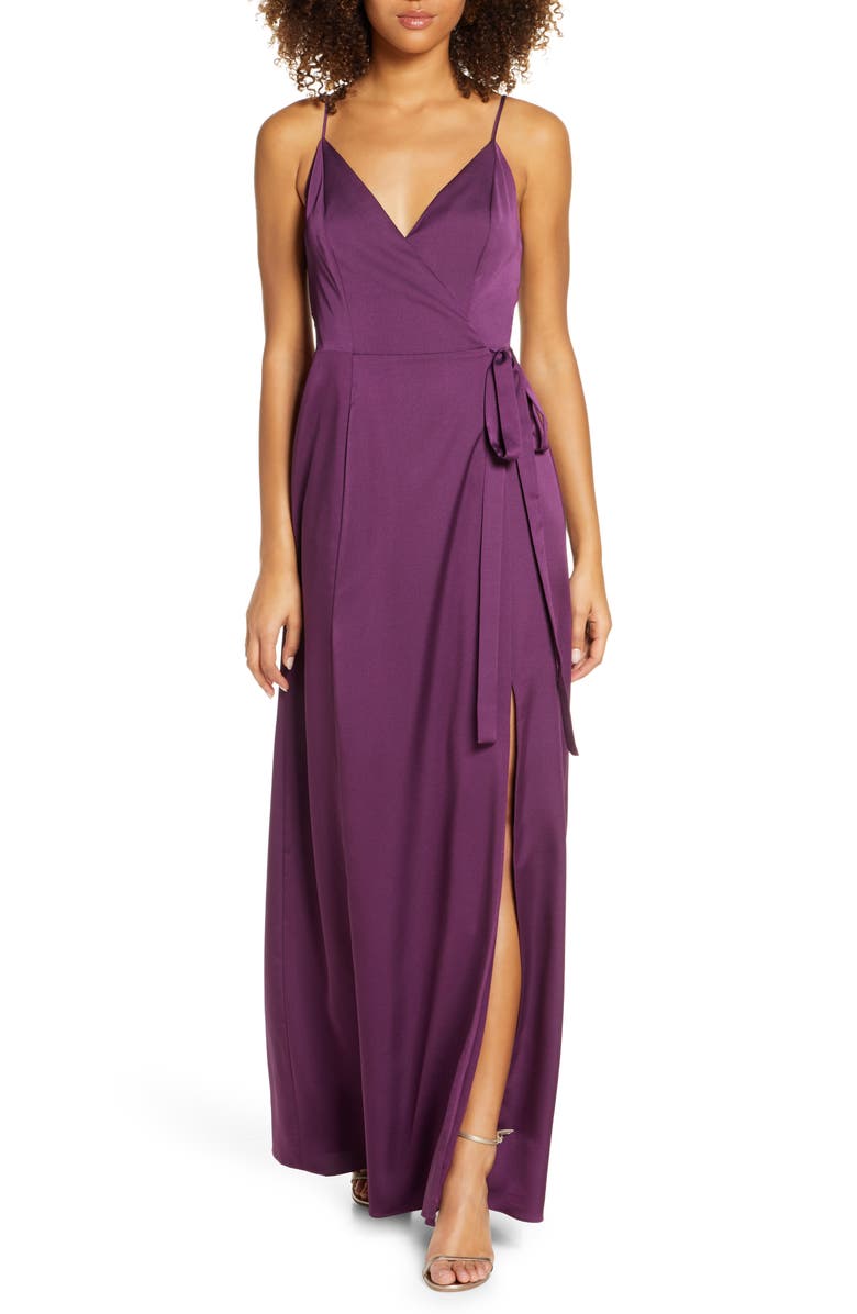 WAYF The Angelina Slit Wrap Gown | Nordstrom