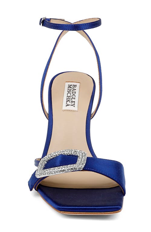 Badgley Mischka Collection Judith Ankle Strap Sandal In Indigo Satin