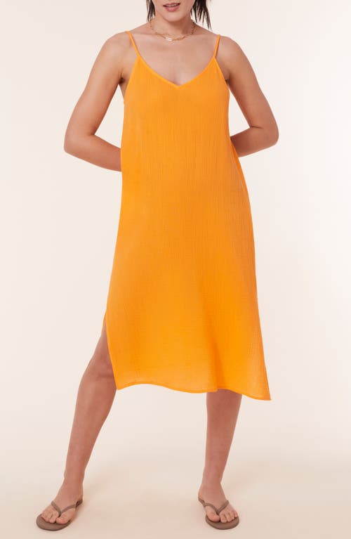 The Barreta Cotton Gauze Cover-Up Slipdress in Marigold