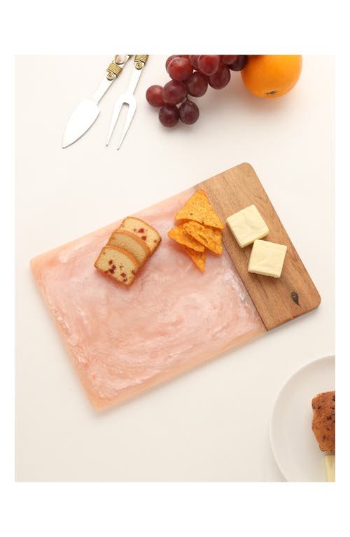 Tiramisu Ivory Resin & Wood Cheese Board In Pink