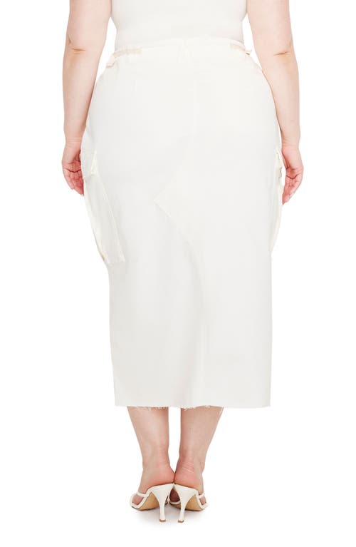 Shop Good American Cargo Midi Skirt In Cloud White001