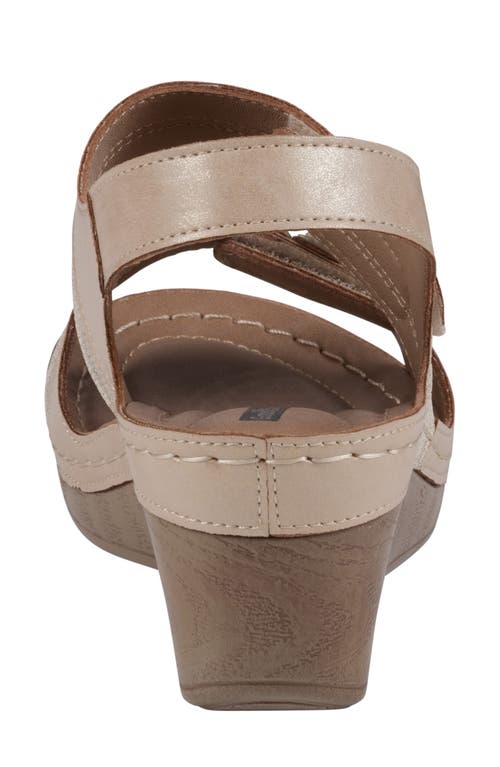 Good Choice New York Tulip Ankle Strap Platform Wedge Sandal In Gold