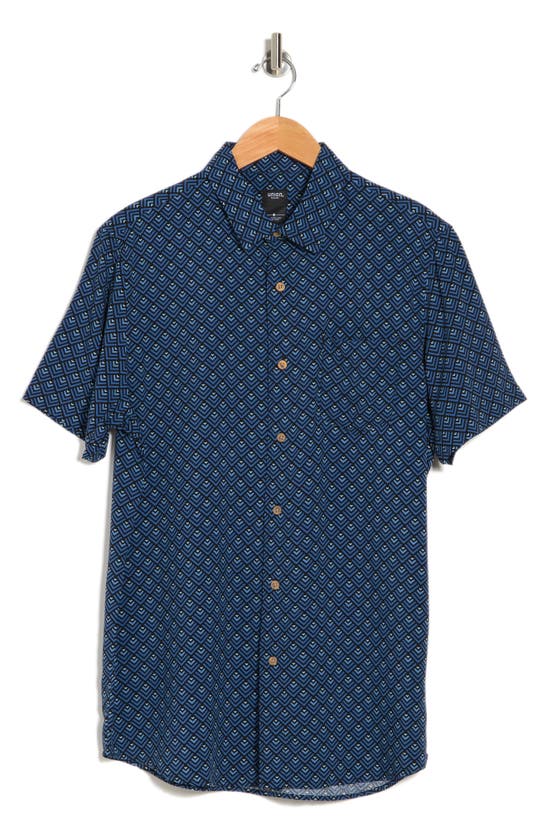 Union Venice Short Sleeve Print Relaxed Fit Shirt In Azure