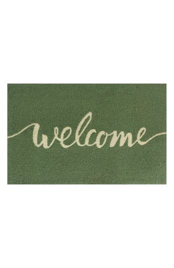 R16 Home Welcome Doormat In Fern White
