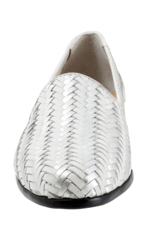 Shop Trotters Liz Iii Flat In White/silver