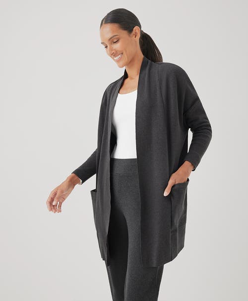 Pact Organic Cotton Airplane Cardigan In Charcoal Heather