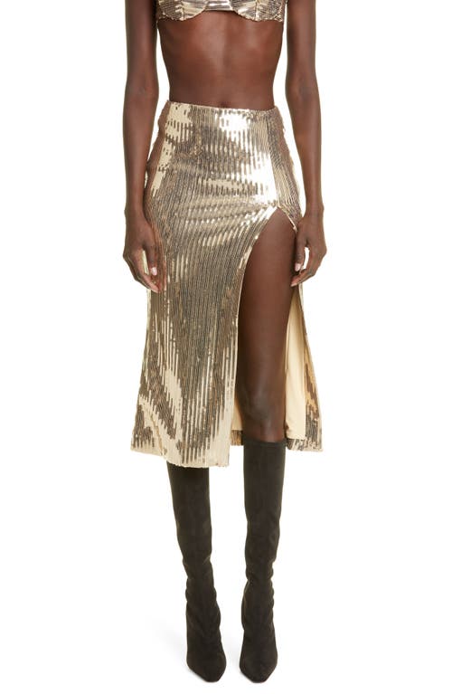 Sequin Pencil Skirt in Gold