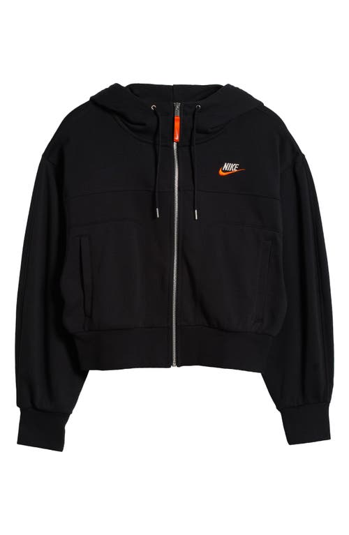 Shop Nike Utility Fleece Hoodie In Black/black/safety Orange