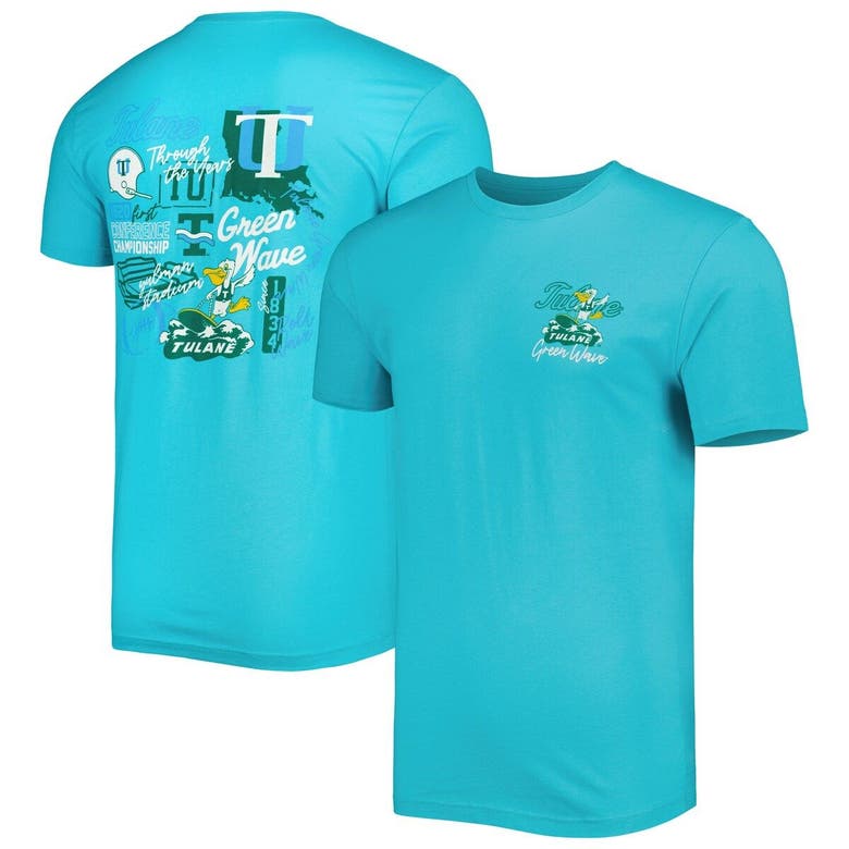 Image One Blue Tulane Green Wave Through The Years T-shirt