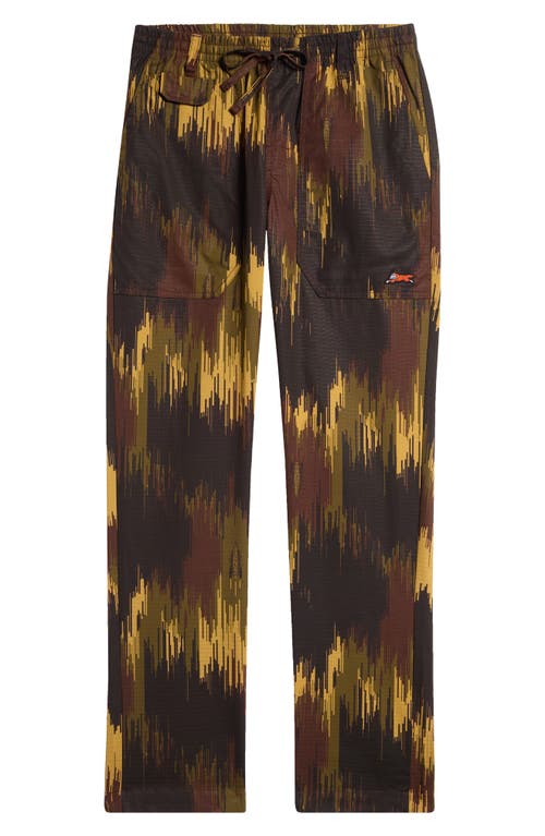 Shop Icecream Drip Camo Straight Fit Drawstring Ripstop Pants In Dried Tobacco