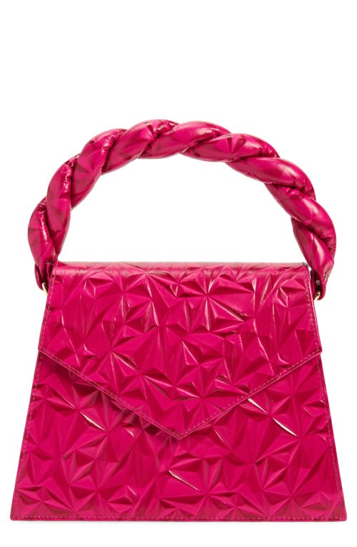 Grande Zaza Leather Top Handle Bag in Pink/Texture 3