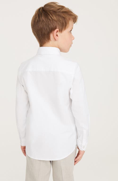 Shop Baker By Ted Baker Kids' Cotton Oxford Button-down Shirt In White