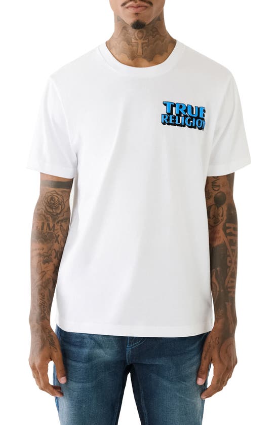 Shop True Religion Brand Jeans Station Cotton T-shirt In Optic White