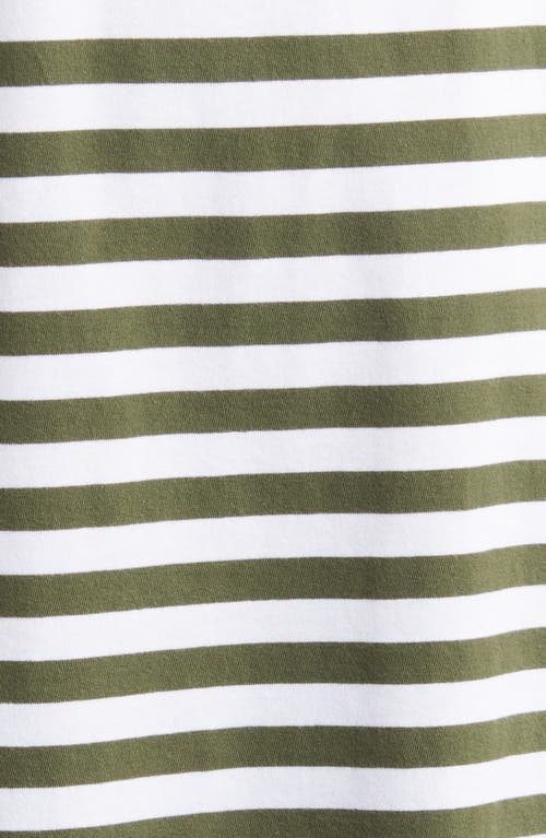 Ag Bryce Stripe Polo In True White/new Spruce