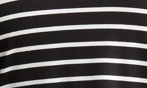 Shop West Kei Stripe Ruffle Cuff Long Sleeve T-shirt In Black/white
