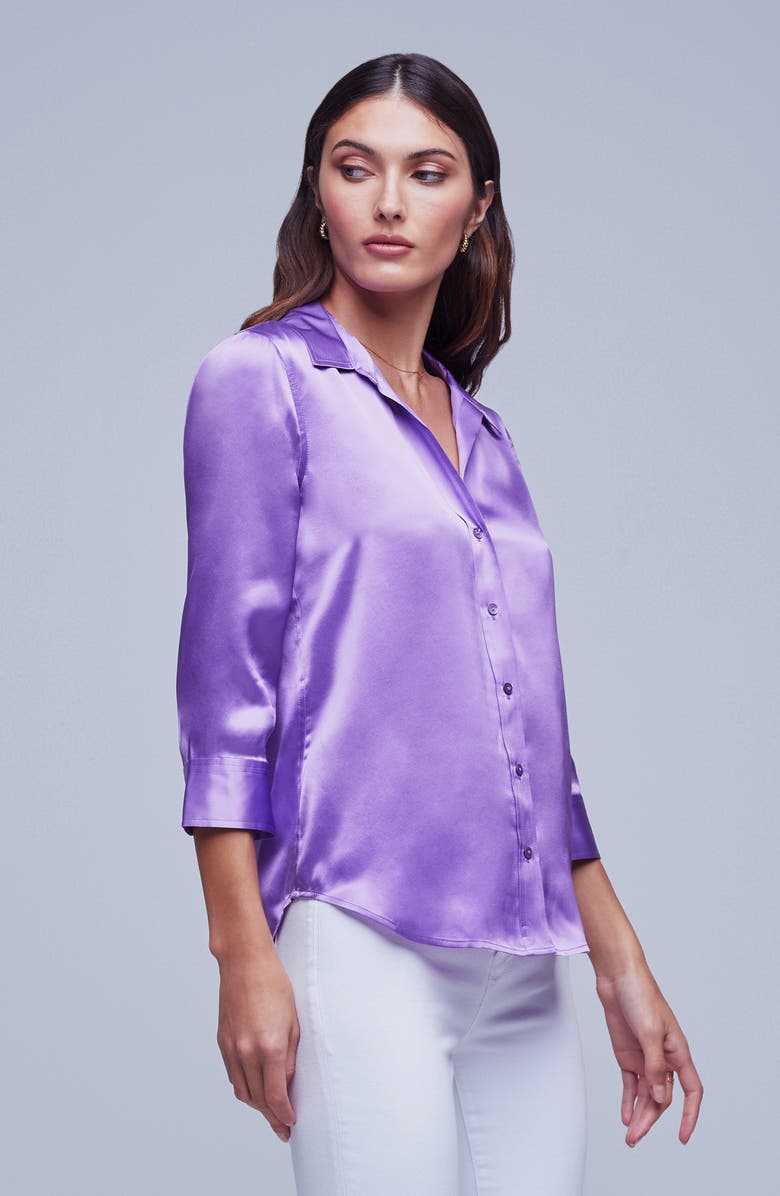 L'AGENCE Dani Silk Charmeuse Blouse | Nordstrom