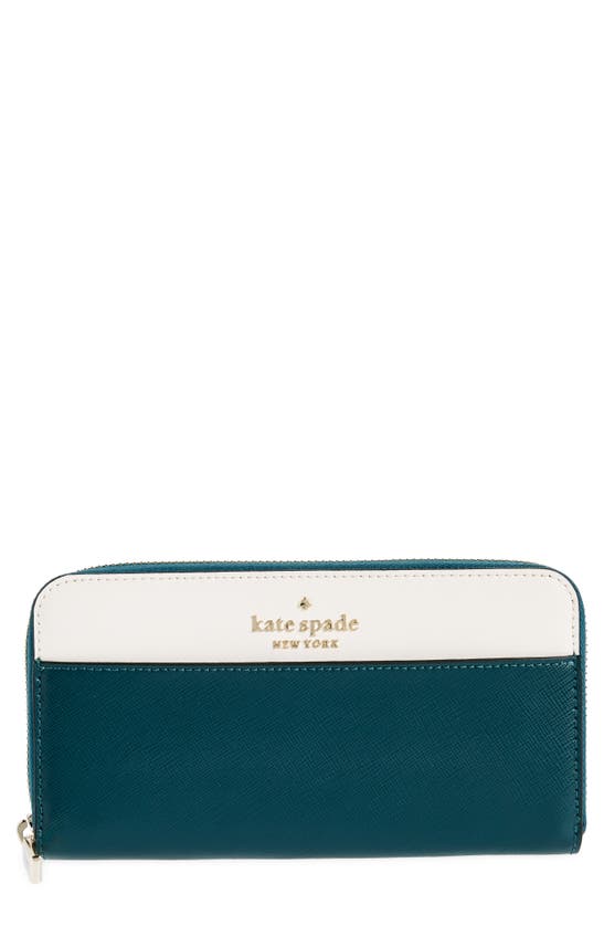 Kate Spade Staci Continental Wallet In Peacock Sapphire Multi