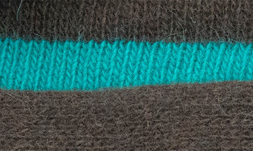 Shop Portolano Stripe Cuff Beanie In Dark Brown/glacier