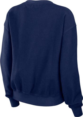 Women's Atlanta Braves WEAR by Erin Andrews Navy Vintage Cord Pullover  Sweatshirt