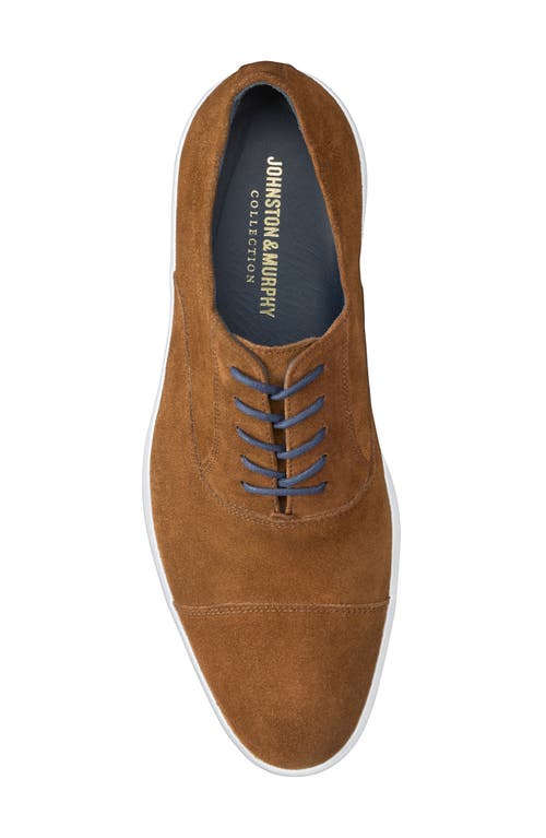 Johnston & Murphy Bolivar Cap Toe Sneaker In Snuff Italian Suede