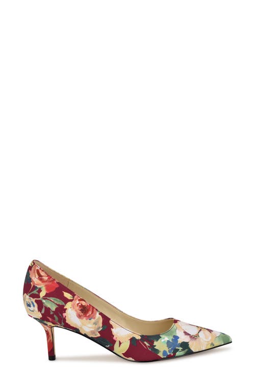 Shop Nine West Arlene Pointed Toe Pump In Red Floral Multi