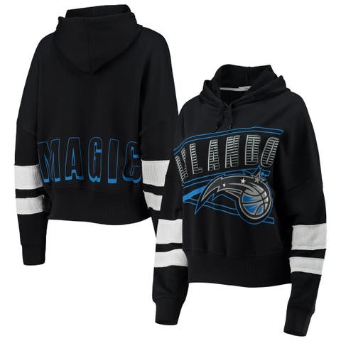 Women's Junk Food Black/White Philadelphia Eagles Historic Logo Sideline  Stripe Pullover Hoodie