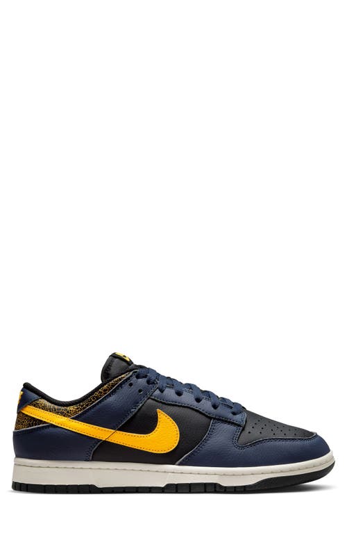 Shop Nike Dunk Low Retro Basketball Sneaker In Black/tour Yellow/navy