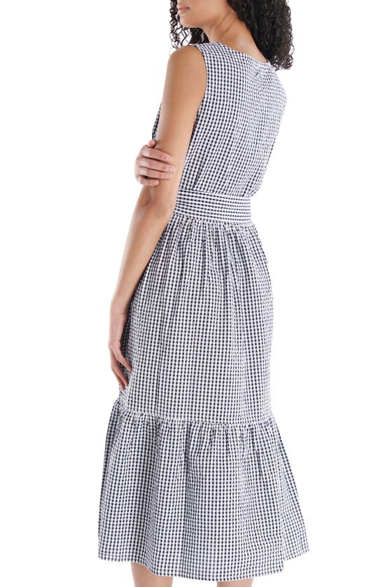 Shop Barbour Harebell Gingham Cotton Dress In Navy Check