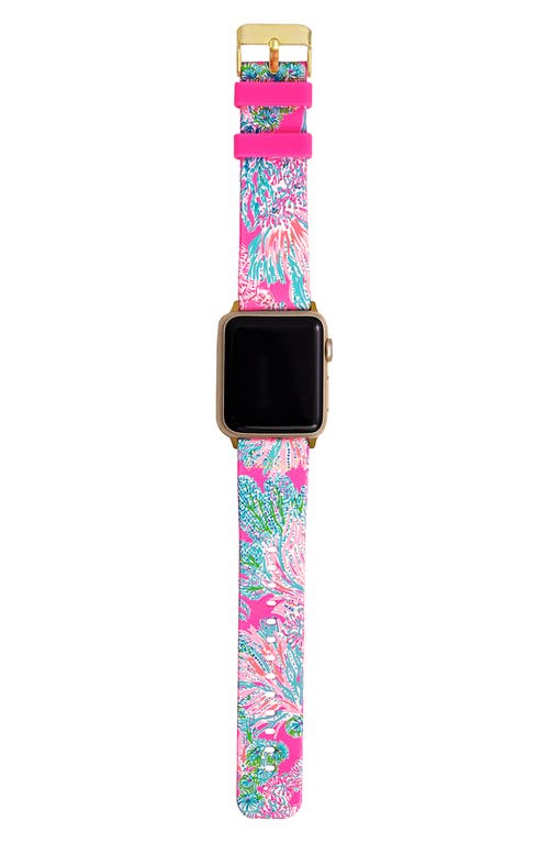 Lilly Pulitzer® Seaing Things Silicone 19mm Apple Watch® Watchband in Pink