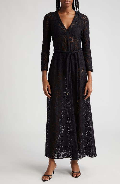 Zimmermann Matchmaker Floral Lace Belted Long Sleeve A-Line Dress at Nordstrom,