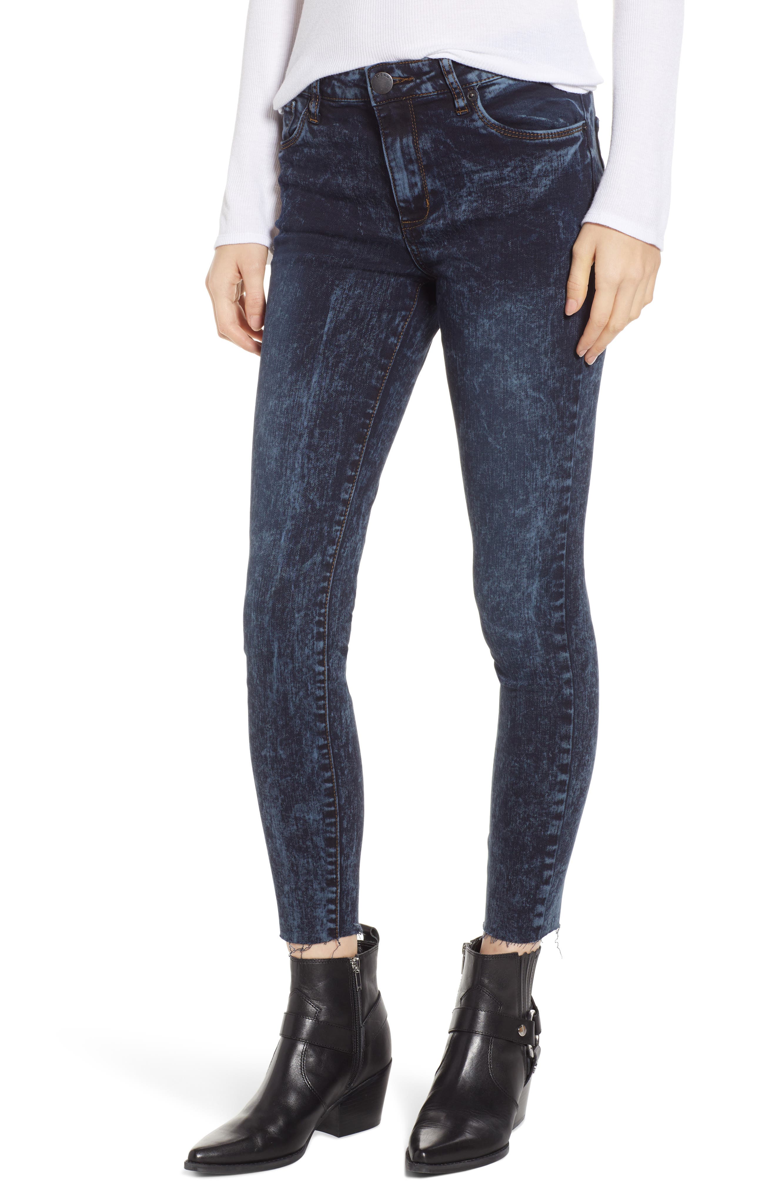 KRISP Elasticated Waist Acid Wash Jeggings Blue, 12 4246-BLU-12