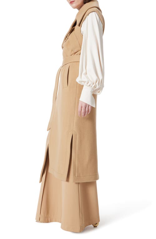 Dee Ocleppo Sleeveless Trench Coat In Camel