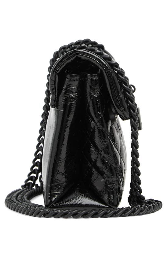 Kurt Geiger Mini Brixton Drench Patent Leather Shoulder Bag In Black