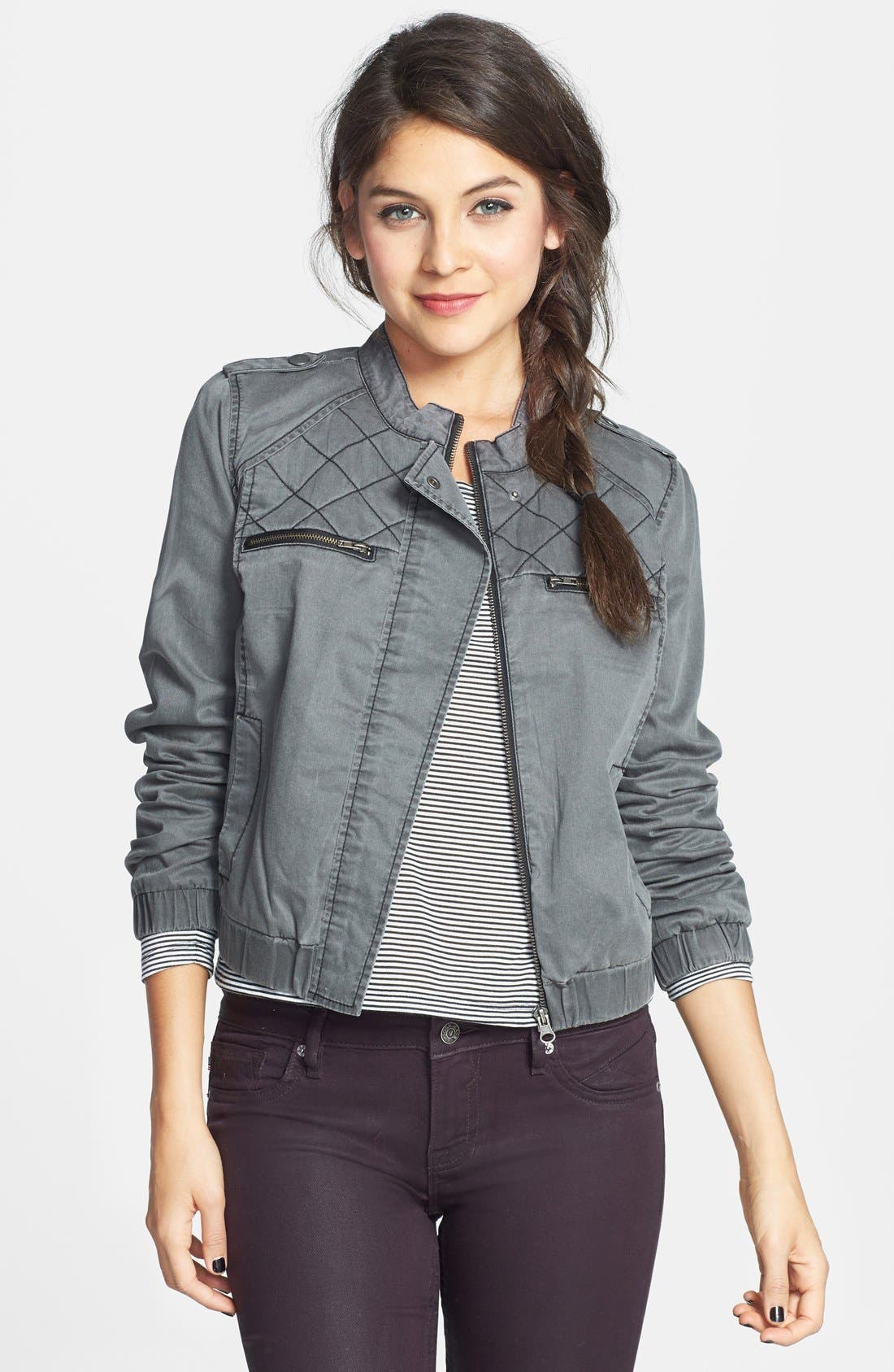 BP. Quilted Cotton Twill Bomber Jacket (Juniors) Nordstrom