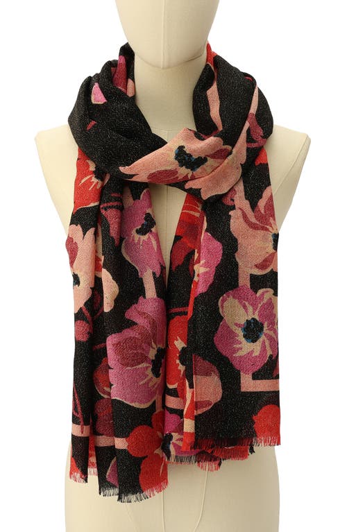 KATE SPADE KATE SPADE NEW YORK FALL POPPIES WOOL BLEND OBLONG SCARF 