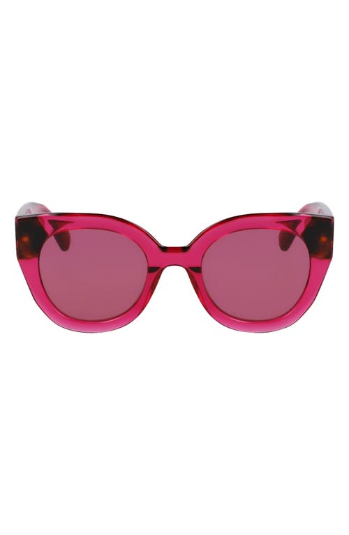 Longchamp Heritage 49mm Small Round Sunglasses In Cyclamen  display picture 1