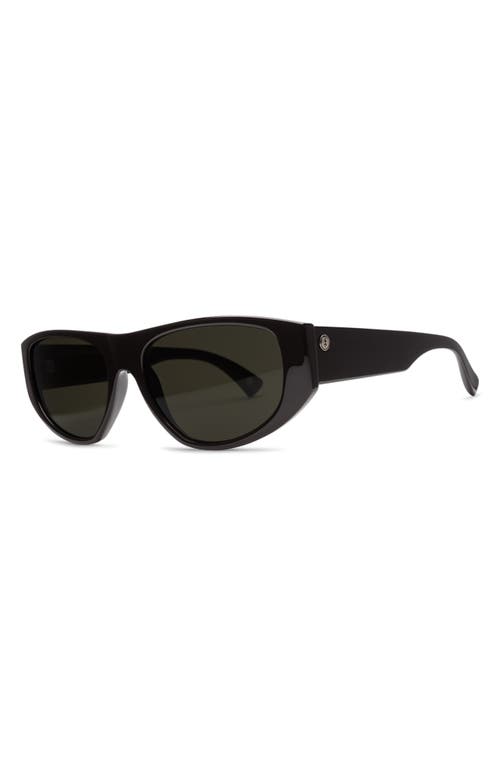 Shop Electric Stanton 45mm Polarized Cat Eye Sunglasses In Gloss Black/grey Polar