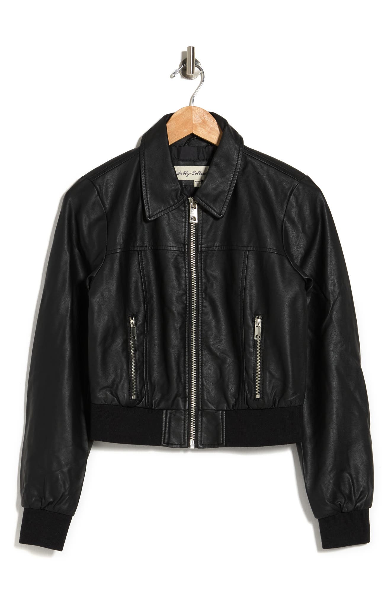 cropped pleather jacket