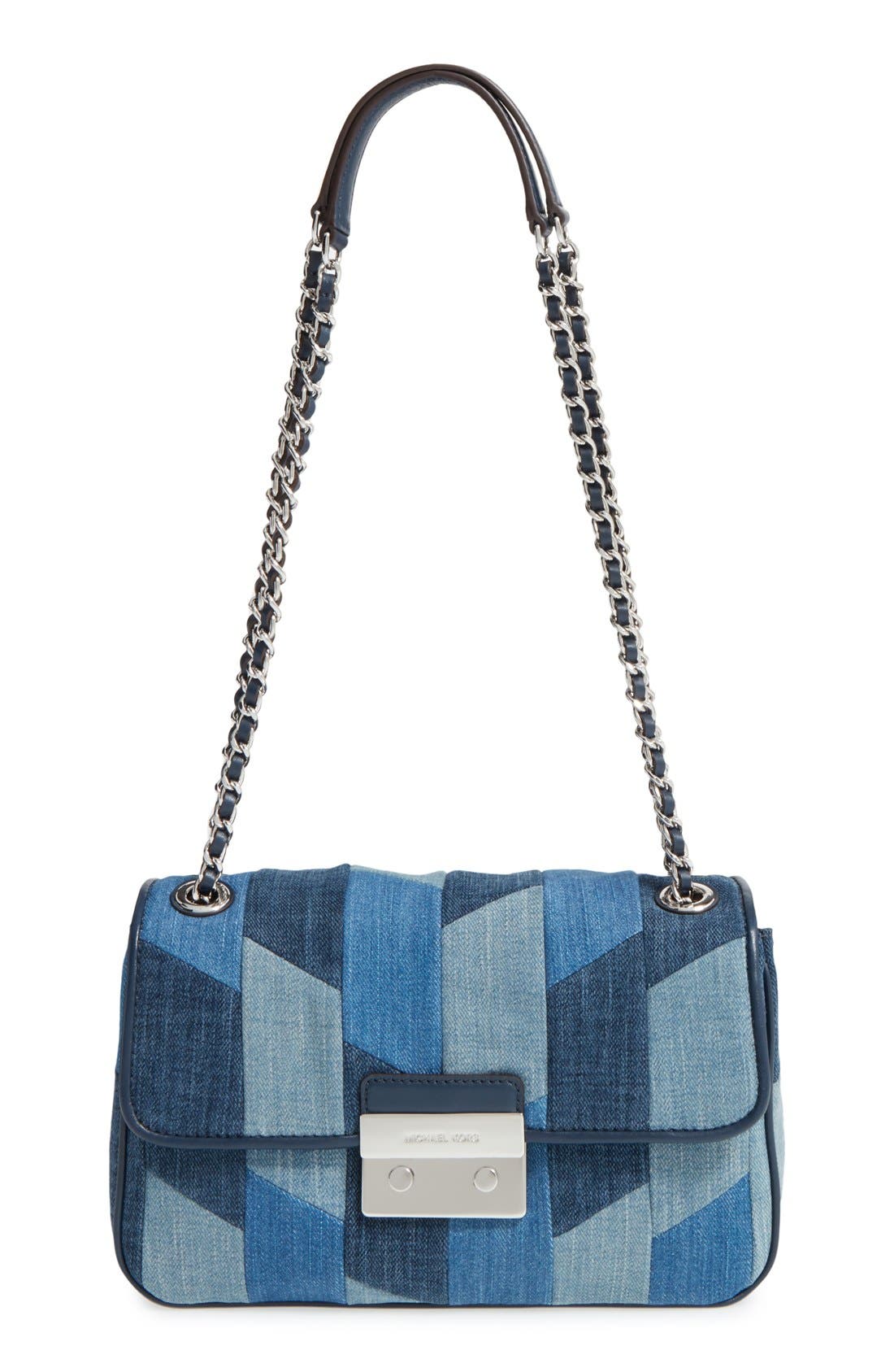 MICHAEL Michael Kors \u0026#39;Large Sloan\u0026#39; Patchwork Denim Shoulder Bag | Nordstrom