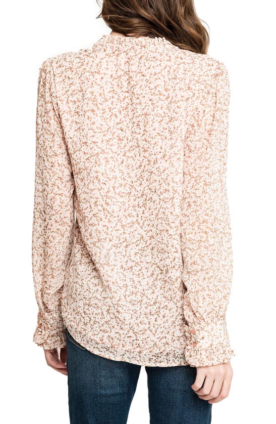 Gibsonlook Floral Long Sleeve Button-up Blouse In Pink Ditsy Floral