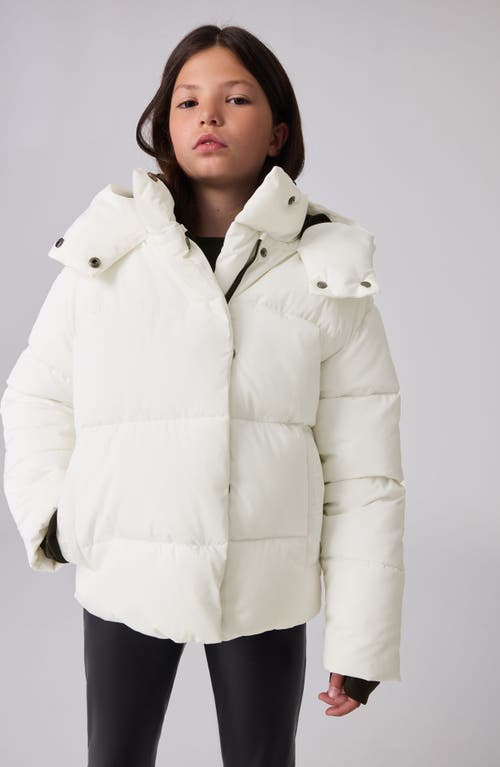 Shop Allsaints Sm By  Kids' Short Hooded Puffer Jacket In White