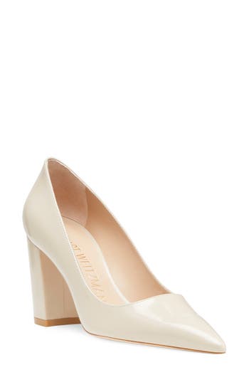 Shop Stuart Weitzman Stuart 85 Block Heel Pump In Dune