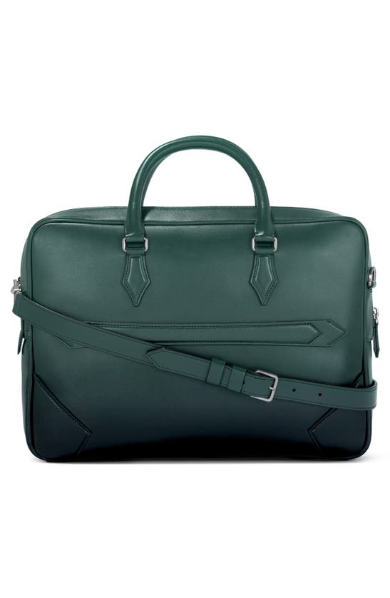 Shop Montblanc Meisterstück Leather Briefcase In Sfumato British Green