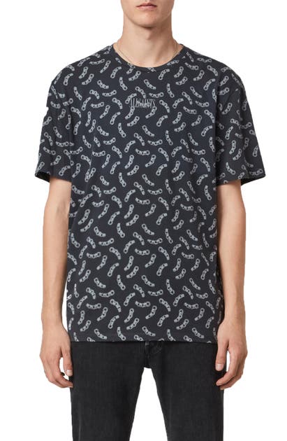Click to view more detailed imagery on our partner's website Allsaints Bonds Chain T-shirt In Black/ Off White