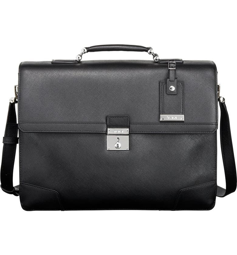 Tumi 'Astor Dorilton - Slim Flap' Embossed Leather Briefcase (15 Inch ...