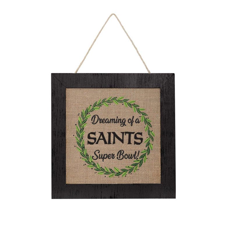 Foco New Orleans Saints 12'' Double-sided Burlap Sign In Black