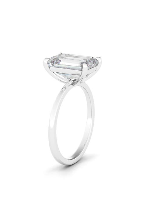 Shop Hautecarat Emerald Cut Lab Created Diamond Ring In 3.00 Ctw 18k White Gold