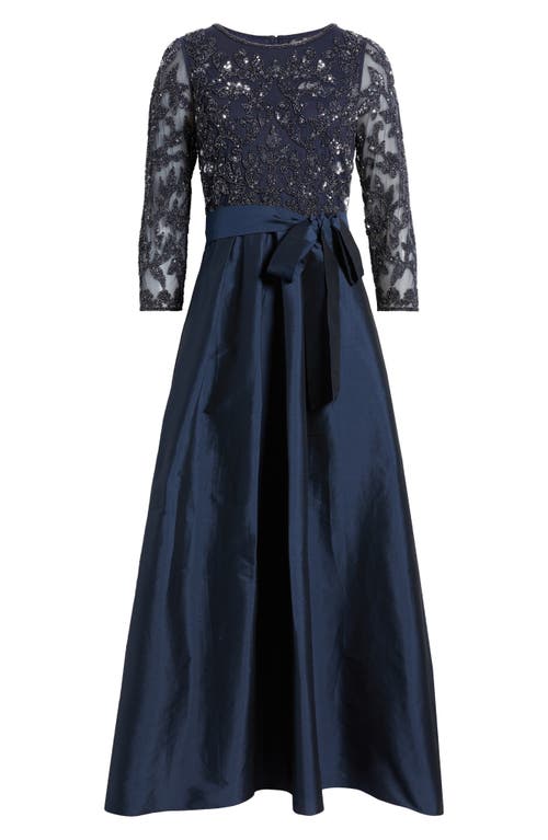 Pisarro Nights Sequin Bodice Gown In Carbon