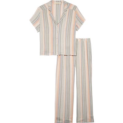 Saltwater Luxe Stripe Crop Pajamas, Green